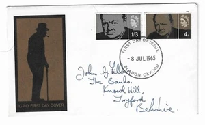GB 1965 Churchill Phosphor FDC Bladon, Oxford Cancelar - Imagen 1 de 1
