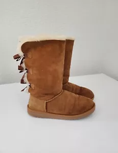 Ugg Bailey Bow Tall II Boots Women's Size 6 Brown Chestnut 1007309Y - Picture 1 of 8