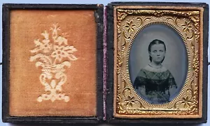 RETRATO FOTOGRÁFICO AMBROTIPO DE LA ERA DE LA GUERRA CIVIL DE UNA ADOLESCENTE - Imagen 1 de 2
