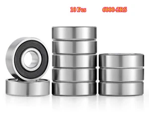 6000-2RS C3 EMQ Premium Rubber Sealed Ball Bearing, 10x26x8, 6000RS (10 QTY) - Picture 1 of 6
