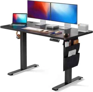 Electric Standing Desk Adjustable Height, Standing Office Desk with Storage Bags - Picture 1 of 7