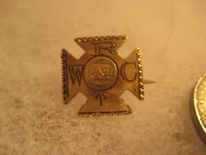 Hermoso Pin Cruz Grabado Oro Antiguo 1883 WRC Joyería Cuerpo de Relieve para Mujer - Imagen 1 de 5