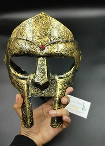 Working European Sterling Golden Pattern MF Doom Mask Steel Roman Gladiator Gift - Picture 1 of 7