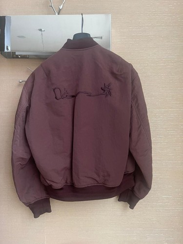 Giacca Bomber Ricamata Dior Dior Travis a Bordeaux Nuova con etichette 50 it