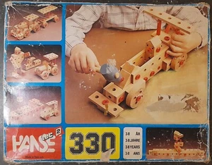Juego de juguetes de construcción de madera danés Hanse Tec 330 - Imagen 1 de 4