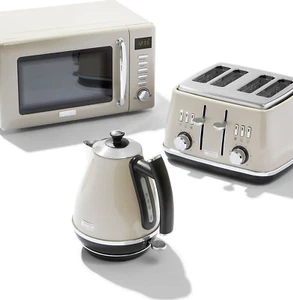 Haden - Set bollitore, tostapane e microonde - 1,7 L, 4 fette, 800 W - Cotswold-Taupe - Foto 1 di 8