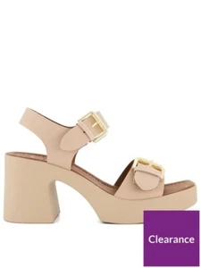 Dune London Jenies Platform Sandals Shoes Leather Blush UK 3 EU 36 - Picture 1 of 5