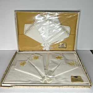 VTG MCM 60's Empress Tablecloth 52x52" & 4 Napkin Gift Sets New in Original Box - Picture 1 of 12