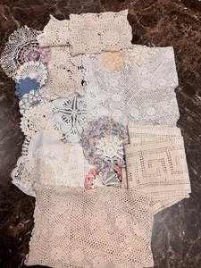 Vintage Lot Crochet Lace Doilies Table Runners Long-Small- Mini -Mix Lot - Picture 1 of 11