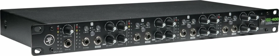 Mackie HM-400 4-Channel Rack Mountable 7 Segment LED Display Headphone Amplifier - Image 1 of 1