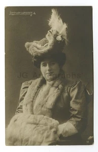 Gertrude Lonsdale - Cantante de ópera, Contralto - Postal estampada plateada vintage - Imagen 1 de 2