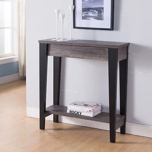 31" Small Console Table,Wood Narrow Accent Sofa Table with Drawer and Open Shelf - Picture 1 of 5