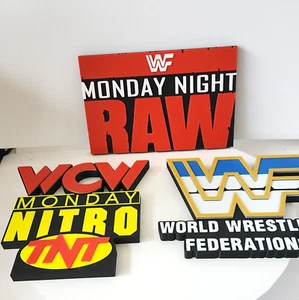 3 WWF World Wrestling 3D printed stands | WCW Nitro | WWF Federation | WWF RAW - Picture 1 of 5