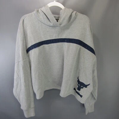 Under Armour Project Rock Taped 连帽衫女式 XL 短连帽运动衫 — 第 1/4 张图片