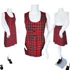 Vtg 1960's Red Plaid 2 Pc Vest Skirt Suit Set I Sz Med I The Fashion- Mara