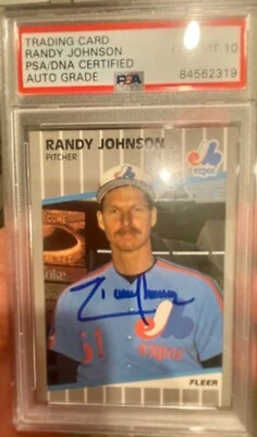 Randy Johnson Rookie Auto Salón de la Fama GEM 10 Foto 1 de 4