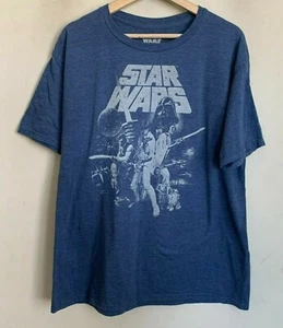 Star Wars Vintage T-Shirt Blue Original Cast Graphic Cotton Blend Size XL - Picture 1 of 4