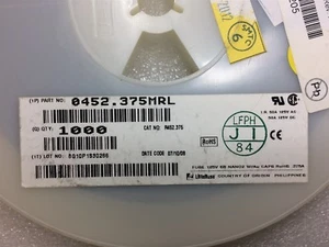 0452.375MRL LITTEFUSE FUSE BOARD MNT 375MA 125VAC/VDC ROHS 20 PIECES - Picture 1 of 1