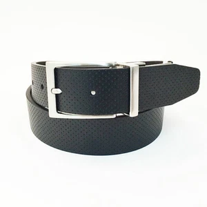 NIKE MENS PERFORATED TEXTURE REVERSIBLE BELT BLACK/BROWN SZ:L (FIT W38-40) 19891 - Picture 1 of 8