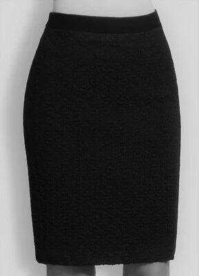 全新带标签 $248 Nanette Lepore Saucy 铅笔裙 带皮革腰带 黑色 4 — 第 1/4 张图片