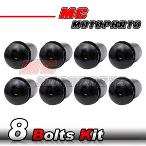 Juego de tuercas de pozo de pernos de parabrisas negros para Kawasaki ZX-6R Ninja 1995-1997 96 - Imagen 1 de 1