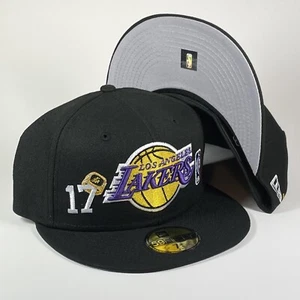 New Era Los Angeles Lakers ‘Count The Rings’ 59FIFTY Fitted Hat Size 7 3/8 NWT - Picture 1 of 8