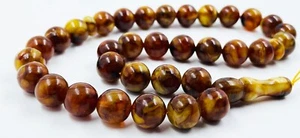 AMBER NECKLACE PRAYER NECKLACE AMBER PRAYER BEADS TASBIH 33 beads Misbaha - Picture 1 of 8