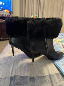 Sam Edelman schwarze Leder und Kunstfell Stiefeletten 8,5 - Bild 1 von 7