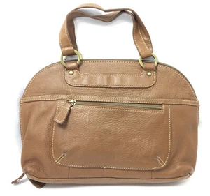 Vintage Croft & Barrows Tan Faux Leather Handbag Purse 13” - Picture 1 of 4