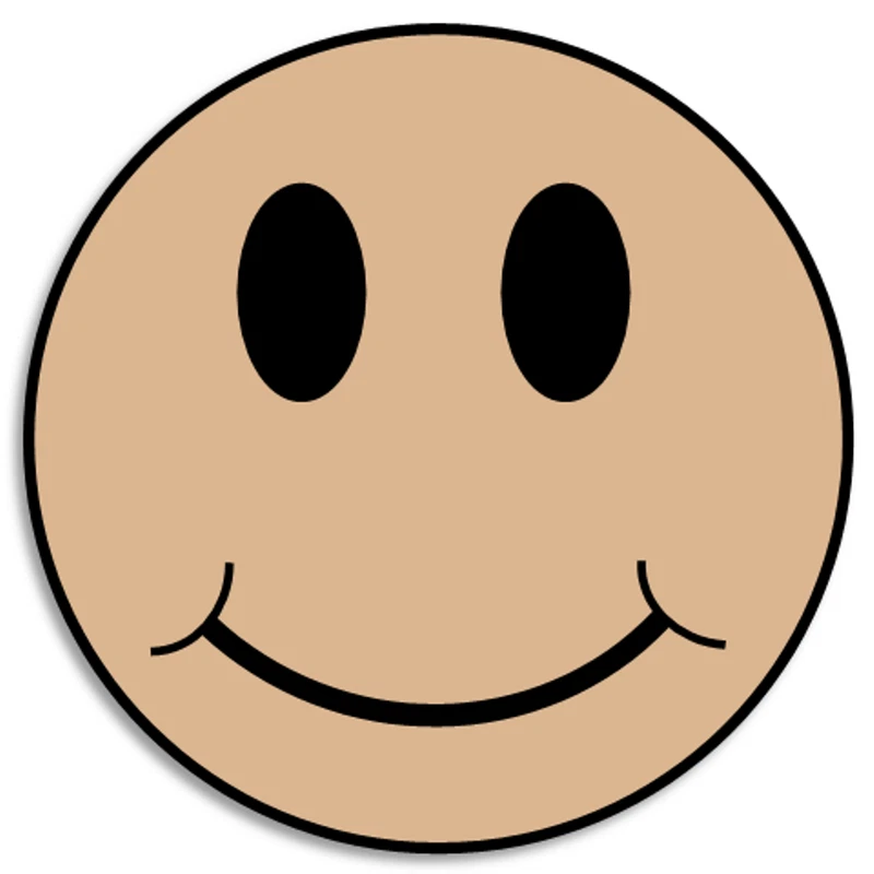 Beige Smiley Gesicht - 100er Pack Kreis Aufkleber 3 Zoll - Smile Happy - Bild 1 von 1