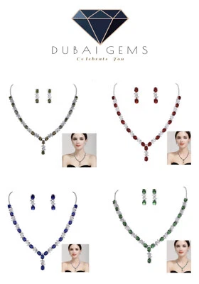 White gold finish oval love and kisses ruby sapphire emerald peridot free post - Image 1 of 4