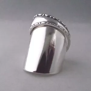 Spoon Ring Sterling Silver Handmade Spiral Unusual Design Fully Hallmarked - Picture 1 of 10