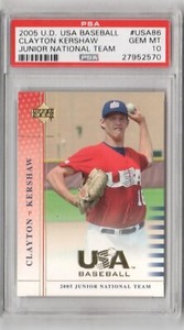 2005 Upper Deck USA Baseball Junior National Team Clayton Kershaw PSA 10 GEM MT 