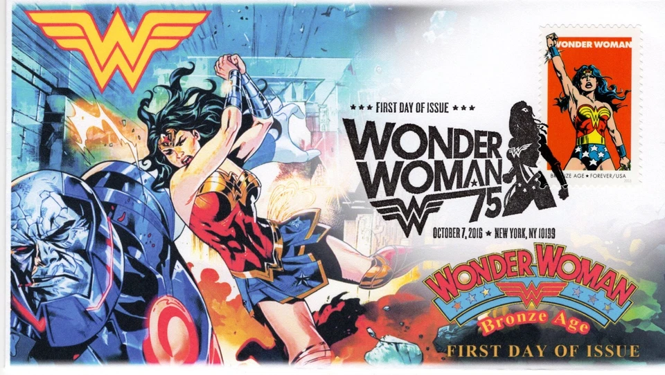 AO- 5150-2, 2016, Wonder Woman,  Add-on Cover, First Day Cover, Pictorial Postma - Image 1 of 1