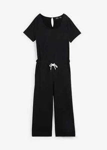 Sport-Jumpsuit in 7/8-Länge weites Bein Gr. 44/46 Schwarz Damen Hosenanzug Neu - Bild 1 von 1