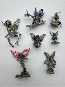 (7) Vintage Zinn Fee Figuren Gallo Flügel Mond Harfe je 1 bis 3 Zoll  - Bild 1 von 19