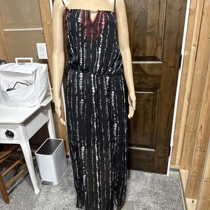 Maxi Vestido Knox Rosa Bordado Sin Mangas Negro Para Mujer Talla XXL - Imagen 1 de 7