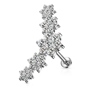 Piercing labret oreille cinq fleurs strass - Imagen 1 de 1