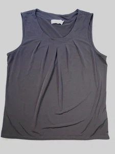 Jones Studio Separates Medium Black Pleated Polyester Sleeveless Tunic Tank Top - Picture 1 of 6