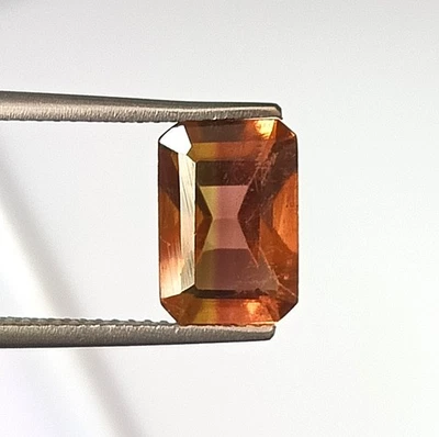 7X10 mm Emerald Cut Bi Color Tourmaline Faceted Natural Loose Gemstone 3.00 CTS - Image 1 of 4