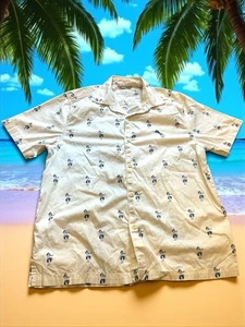 Tommy Bahama Hula Girl Button Down Shirt Mens Short Sleeve Medium AOP White - Picture 1 of 12