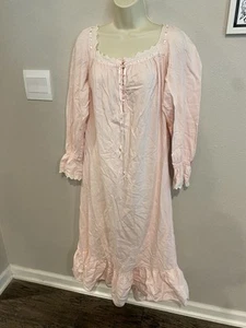 VTG Victoria's Secret Cotton Long Nightgown Dress Prairie Country Cottage Size M - Picture 1 of 4
