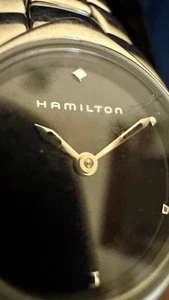 Hamilton Watch 6357 Quartz Black Silver Ladies - Foto 1 di 15