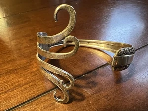 COOL Brazalete Tenedor Ornado Plata Esterlina Toalla Reutilizada Hecho a Mano De Colección - Imagen 1 de 10