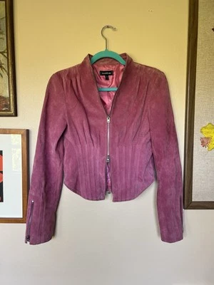 Chaqueta de moto Bebe de gamuza rosa Y2K Foto 1 de 4