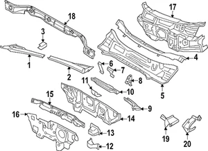 Genuine Volkswagen Plenum Panel 3CN-802-483 - Picture 1 of 1