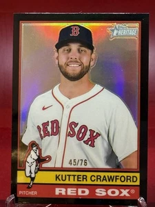 2025 Heritage Kutter Crawford #419 Cromo Bordo Nero - /76 SP Red Sox - Foto 1 di 2