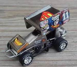 Steve Kinser Brushed Bare Metal Superman Outlaw Sprint Car Open Wheel 1/64 - Picture 1 of 2