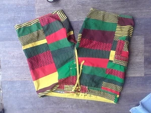 RVCA Mens Swim Trunks 80s Square Fizzle patchwork red green yellow 38 d6 - Picture 1 of 3