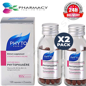 2x Pack PHYTO Phytophanère Thinning Hair an Nails Dietary Supplement 120 tablets